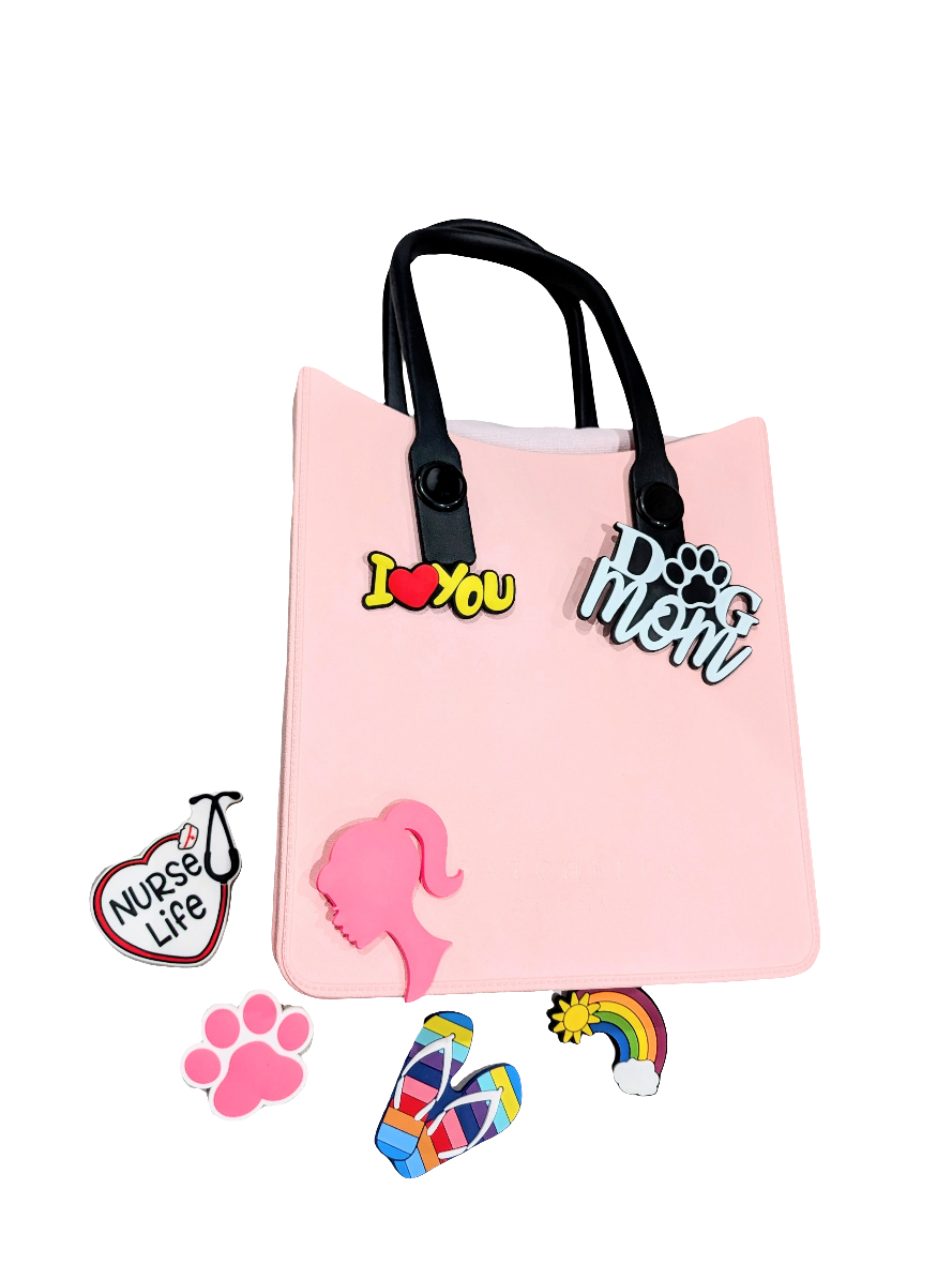 EVA Tote bag with Insert and charm - Pink
