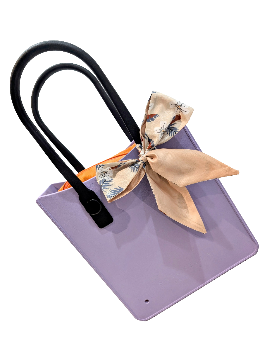 EVA Tote bag with Insert and charm - Purple/Orange