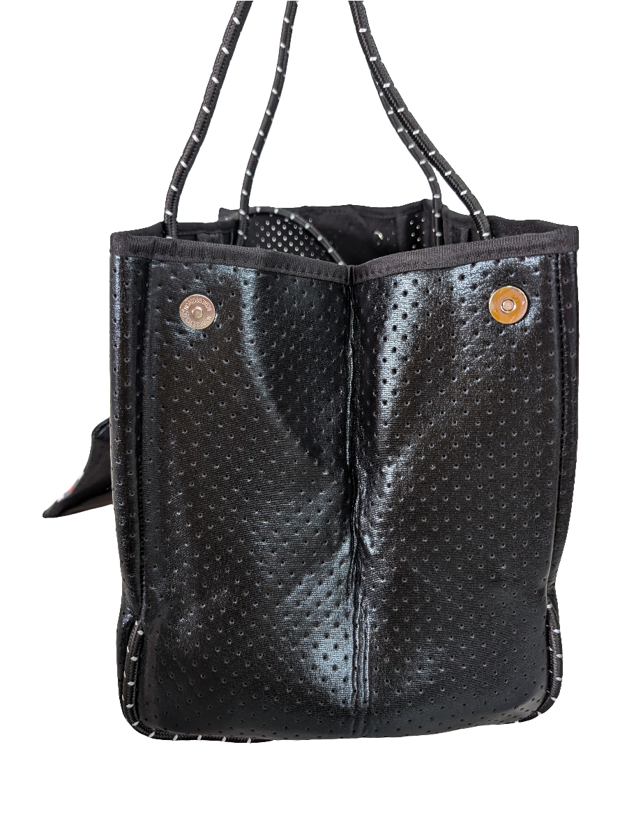Printed Neoprene Large Tote by Satchella Originals - Black/Red
