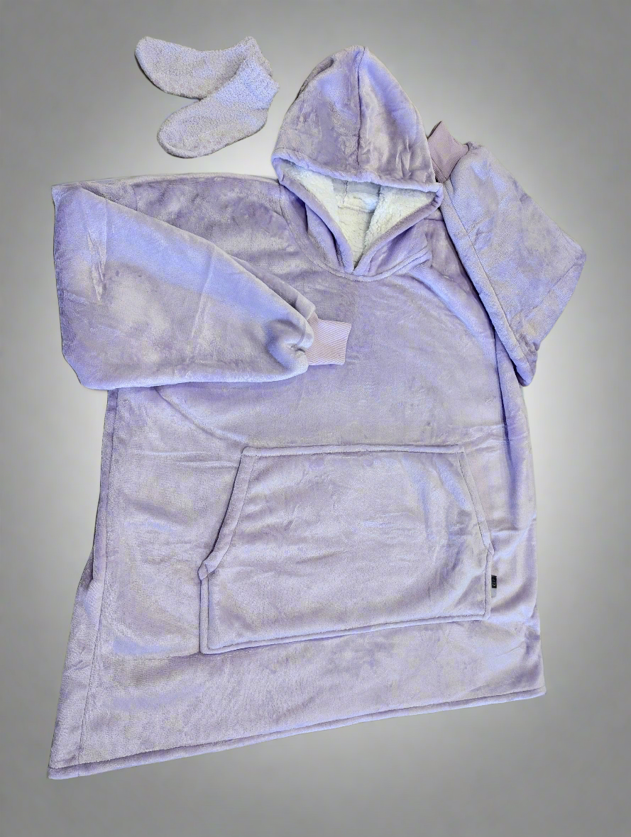 Oversized Hoodie with matching Bed Socks - Lavender