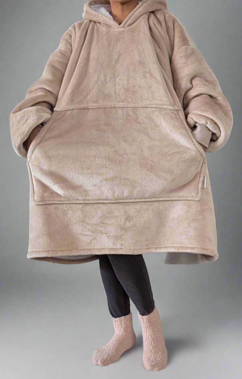 Oversized Hoodie with matching Bed Socks - Beige