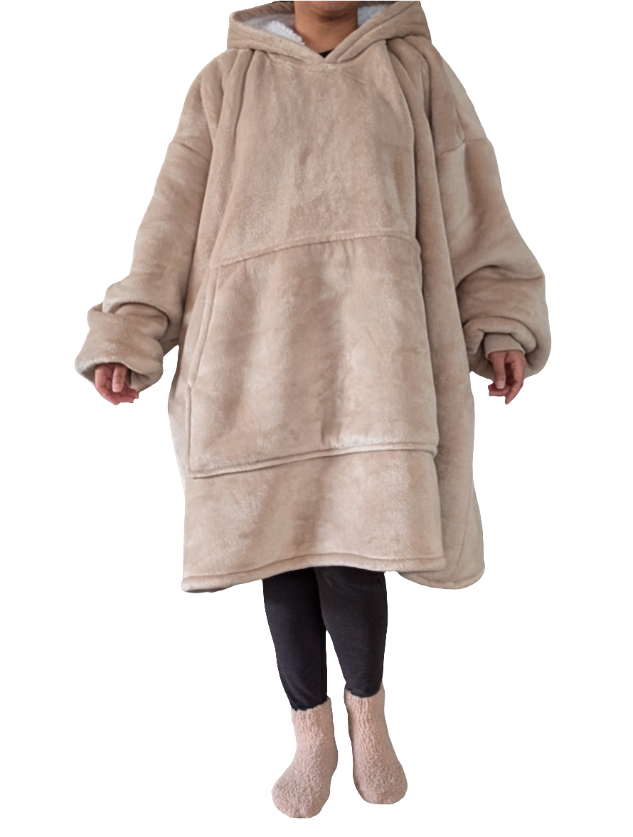 Oversized Hoodie with matching Bed Socks - Beige