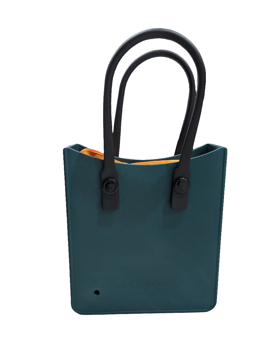 EVA Tote bag with Insert and charm - Dark Green/Orange