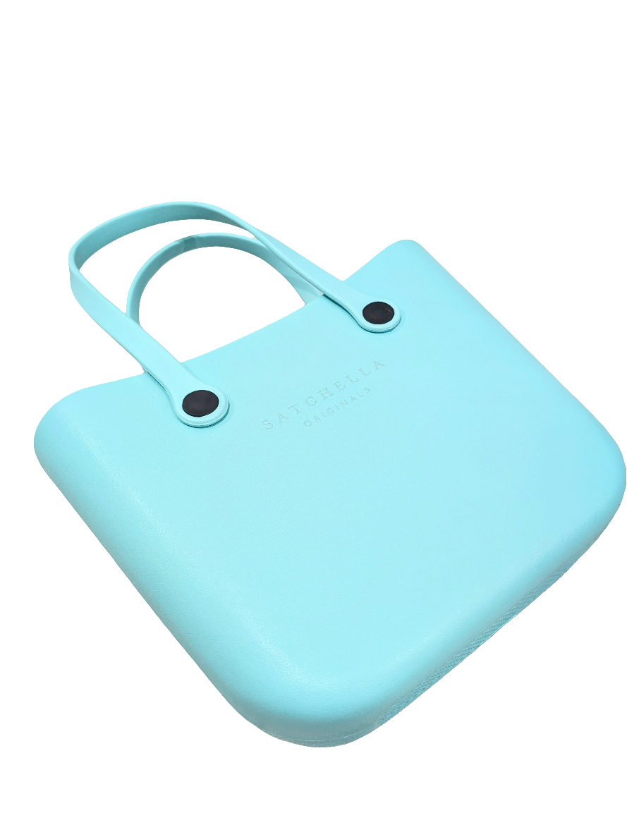 EVA Handbag with Floral Insert - Aqua Blue