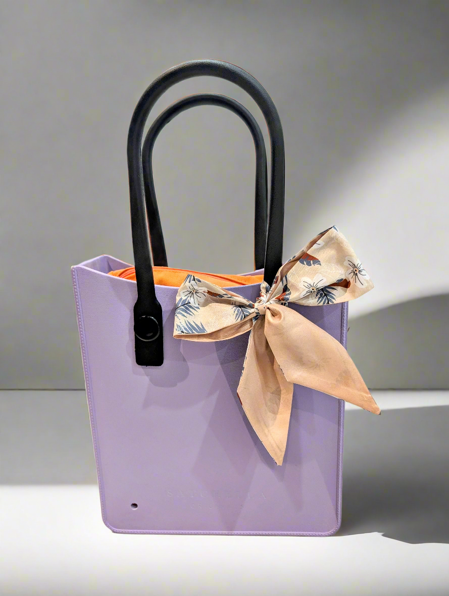 EVA Tote bag with Insert and charm - Purple/Orange