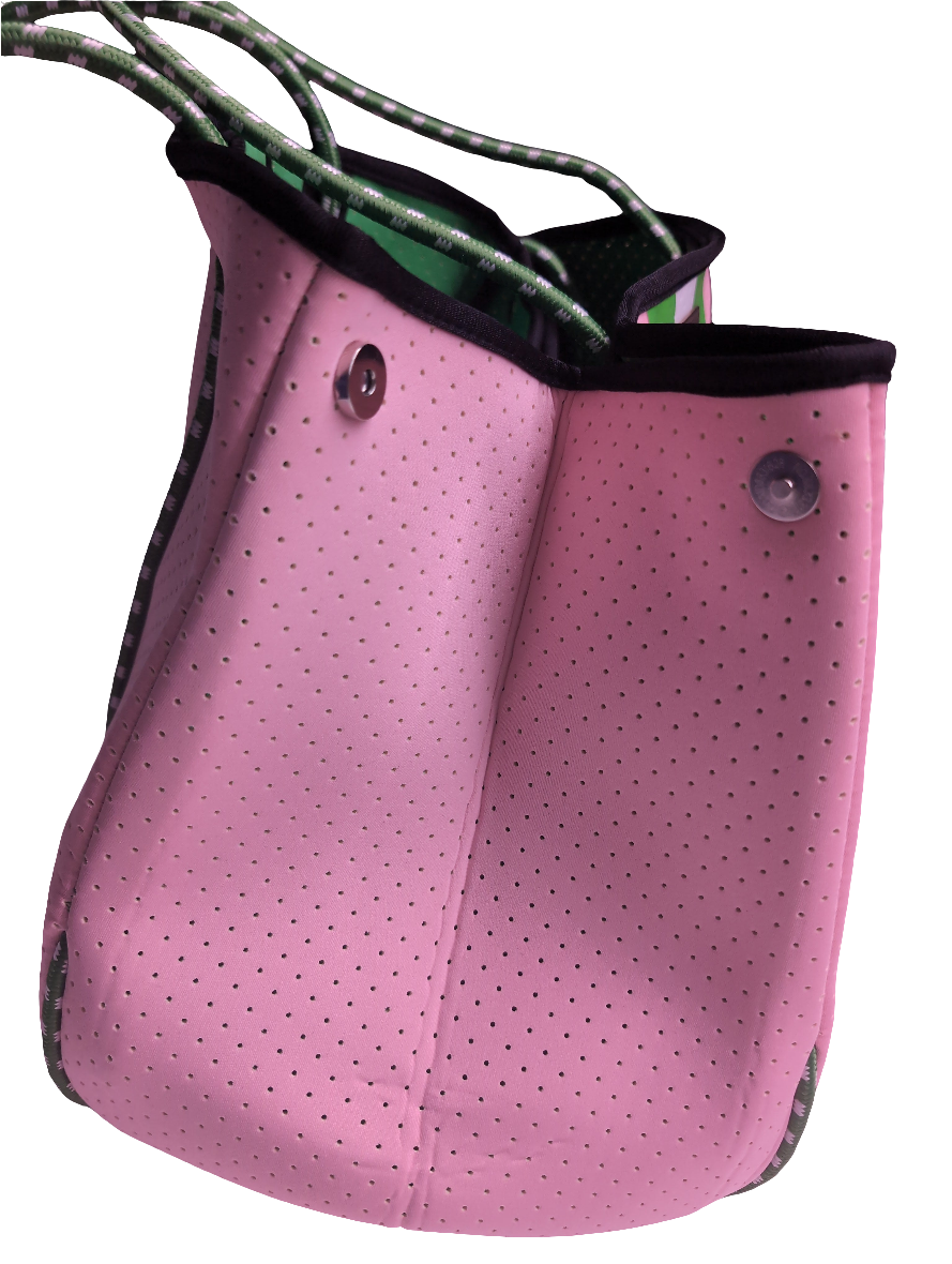 Printed Neoprene Large Bag by Satchella Originals - Pink/Green