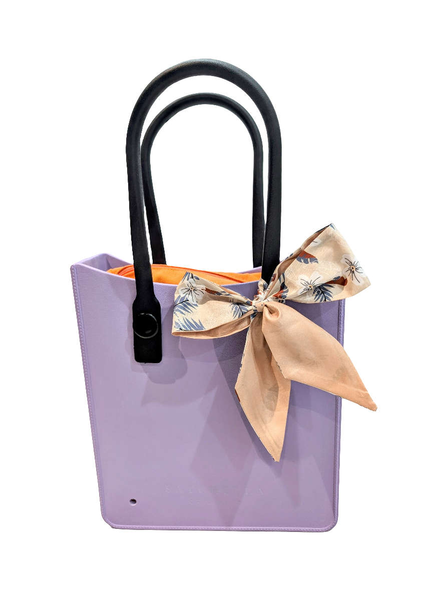 EVA Tote bag with Insert and charm - Purple/Orange
