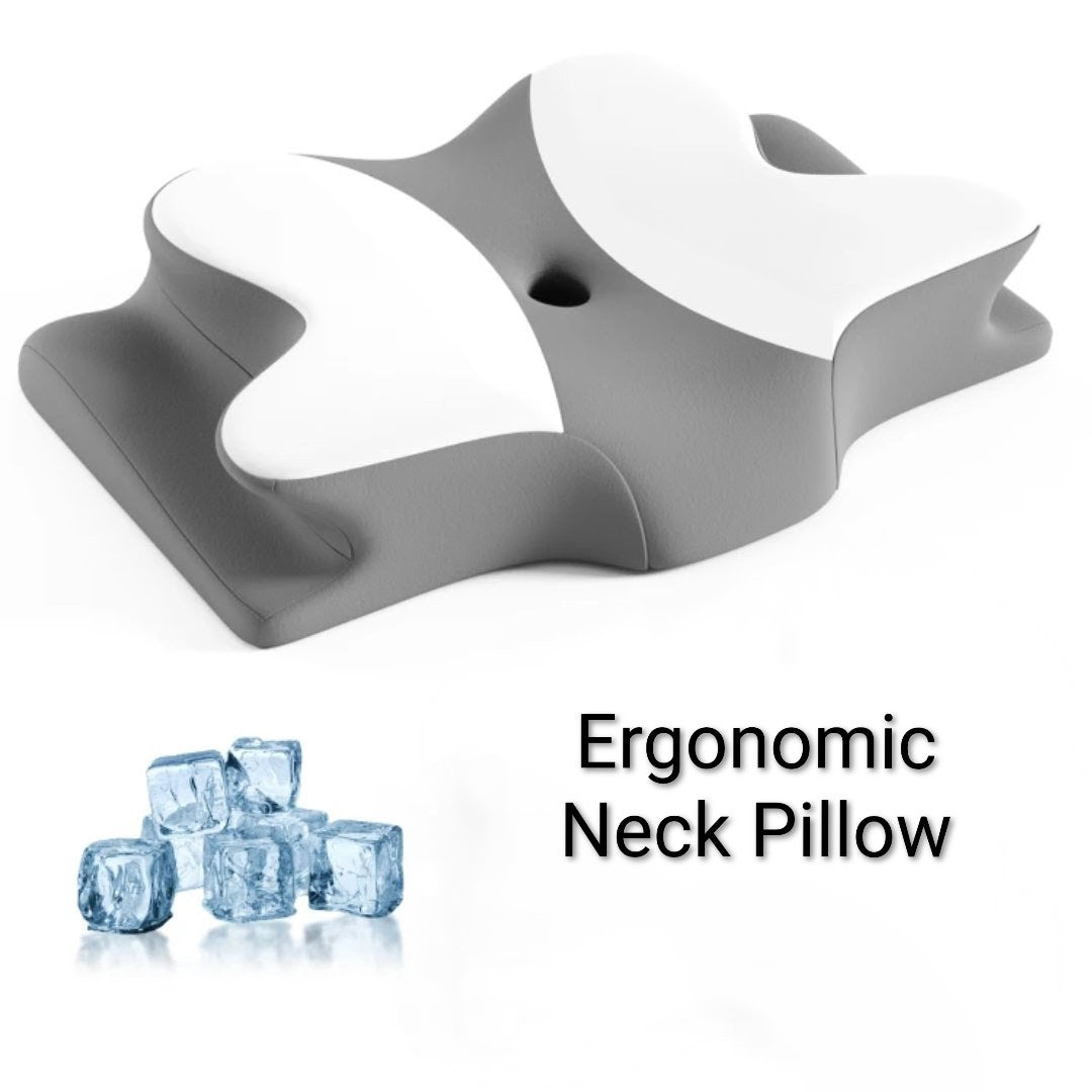 Ergonomic Butterfly Neck Pillow - White/Grey