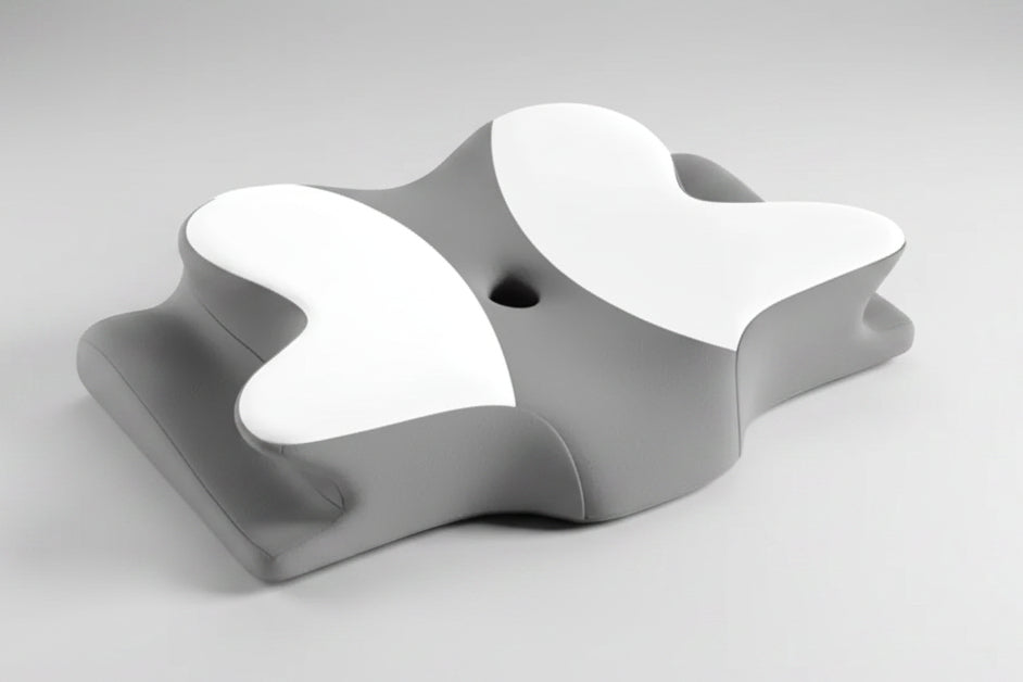 Ergonomic Butterfly Neck Pillow - White/Grey