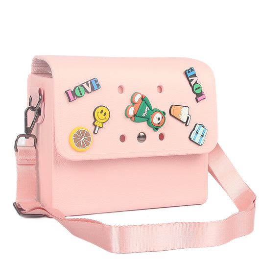 EVA Crossbody Bag with Charms - Light Pink
