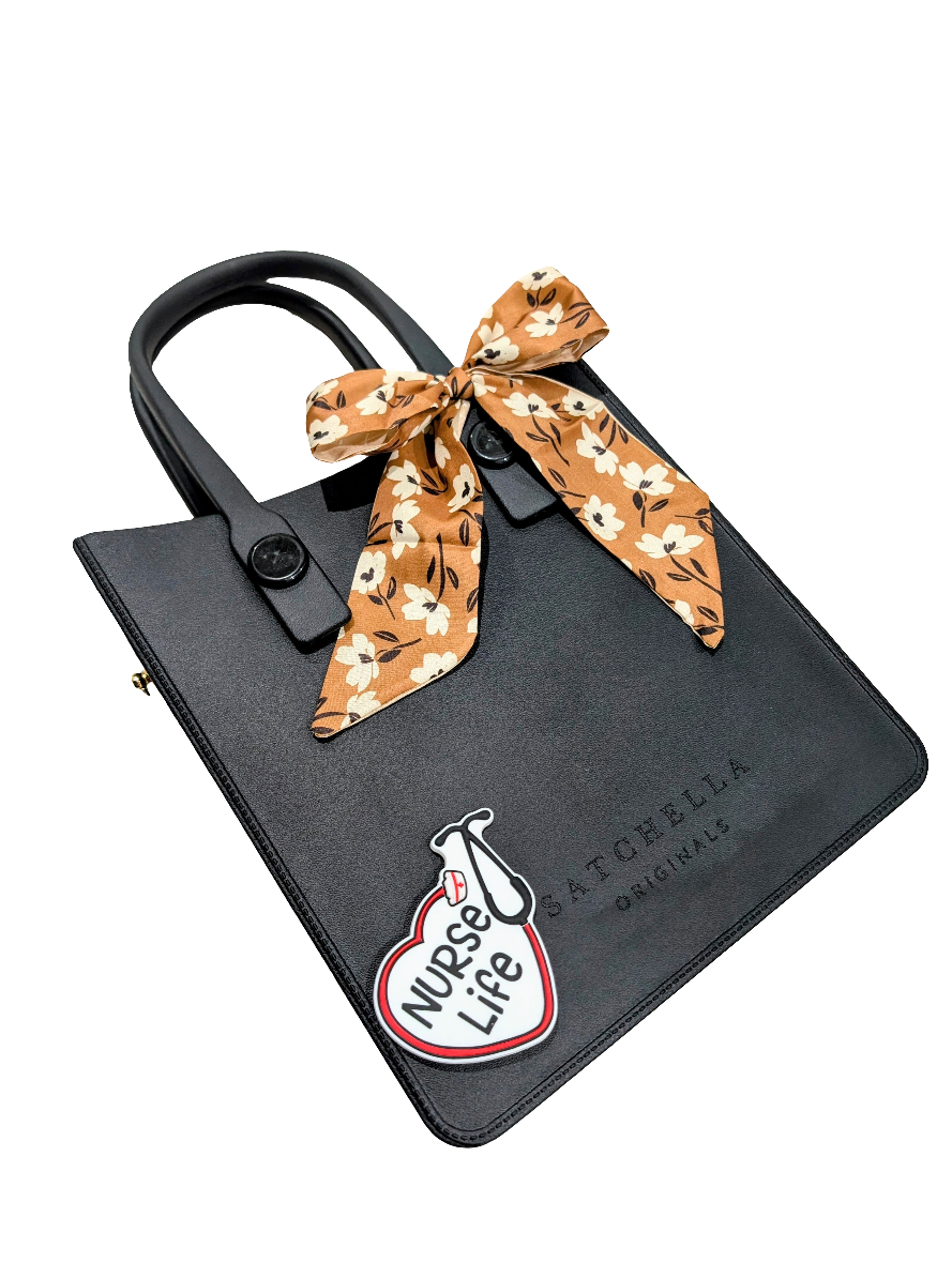 EVA Tote bag with Insert and charm - Black