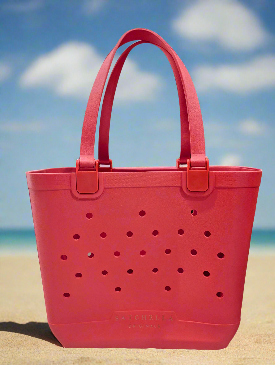 Large EVA Beach Tote - Rosy Red
