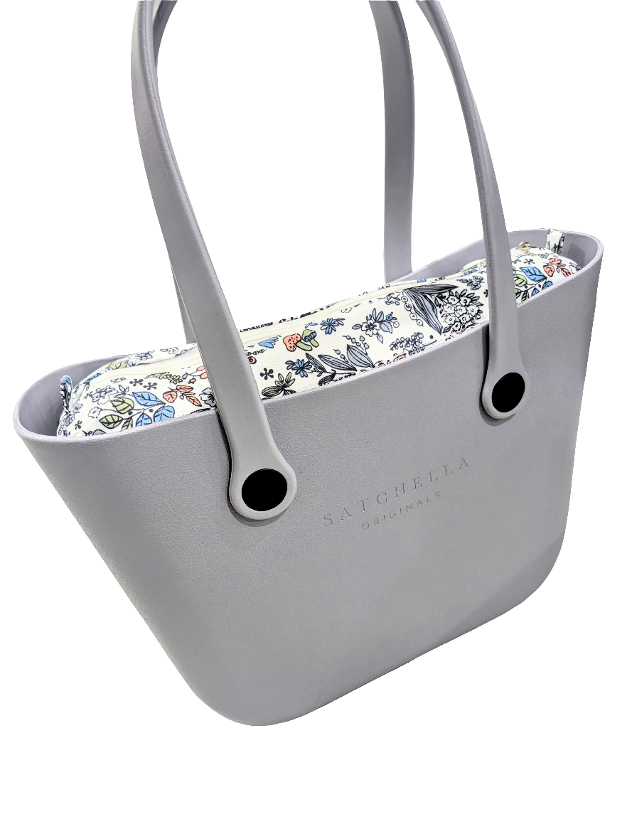 EVA Handbag with Floral Insert - Grey