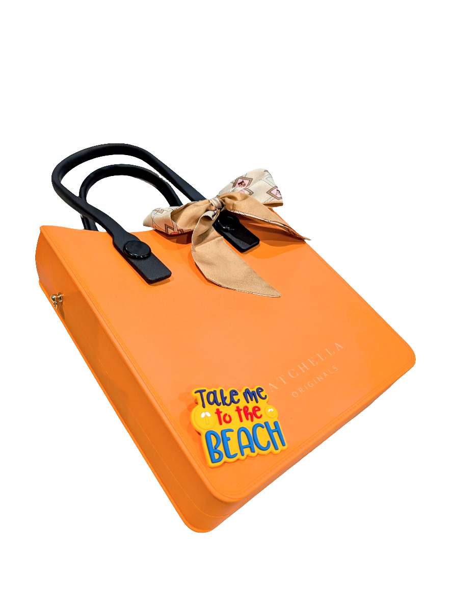 EVA Tote bag with Insert and charm - Orange
