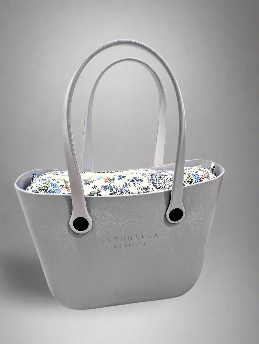 EVA Handbag with Floral Insert - Grey
