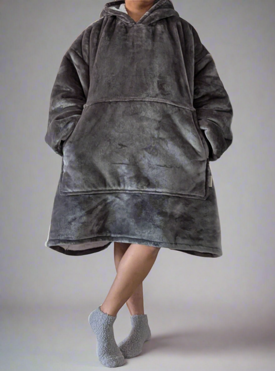 Oversized Hoodie with matching Bed Socks - Grey