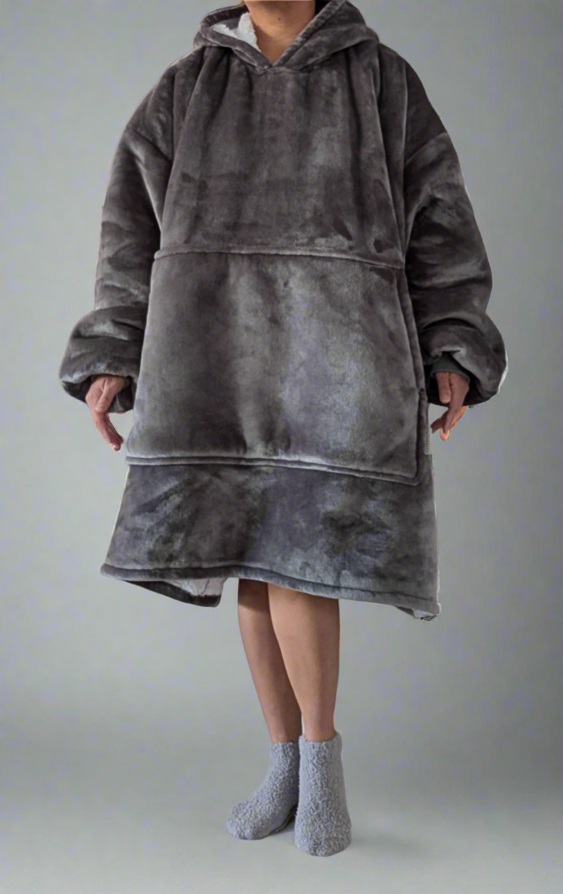 Oversized Hoodie with matching Bed Socks - Grey