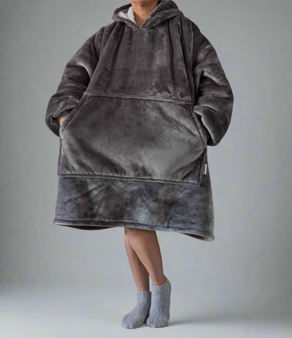 Oversized Hoodie with matching Bed Socks - Grey