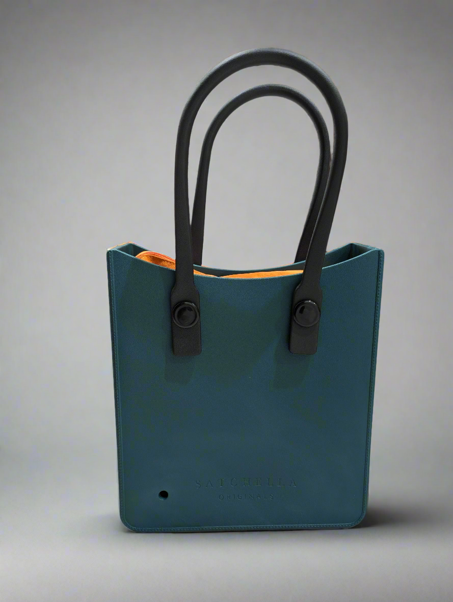 EVA Tote bag with Insert and charm - Dark Green/Orange