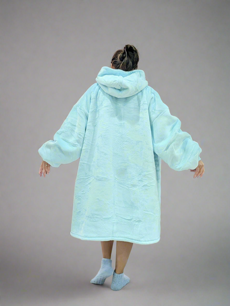 Oversized Hoodie with matching Bed Socks - Light Blue